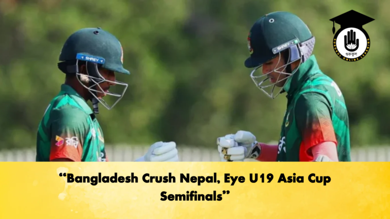 Bangladesh Crush Nepal Eye U19 Asia Cup Semifinals Cricket Gurukul, GOLN | English