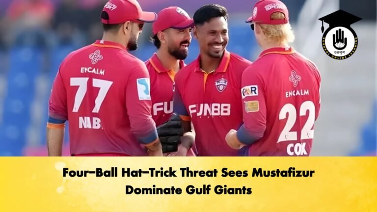 Four Ball Hat Trick Threat Sees Mustafizur Dominate Gulf Giants Cricket Gurukul, GOLN | English