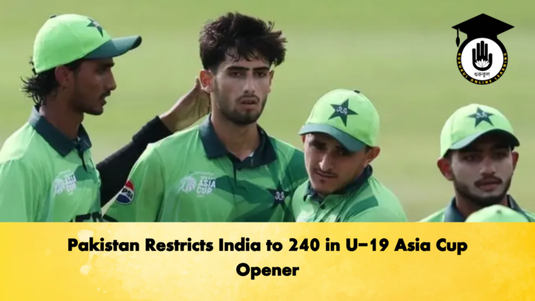 Pakistan Restricts India to 240 in U 19 Asia Cup Opener Cricket Gurukul, GOLN | English