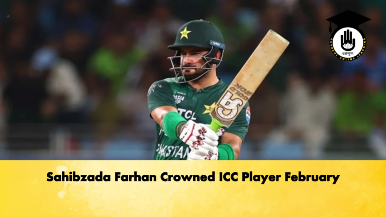 Sahibzada Farhan Crowned ICC Player February Cricket Gurukul, GOLN | English