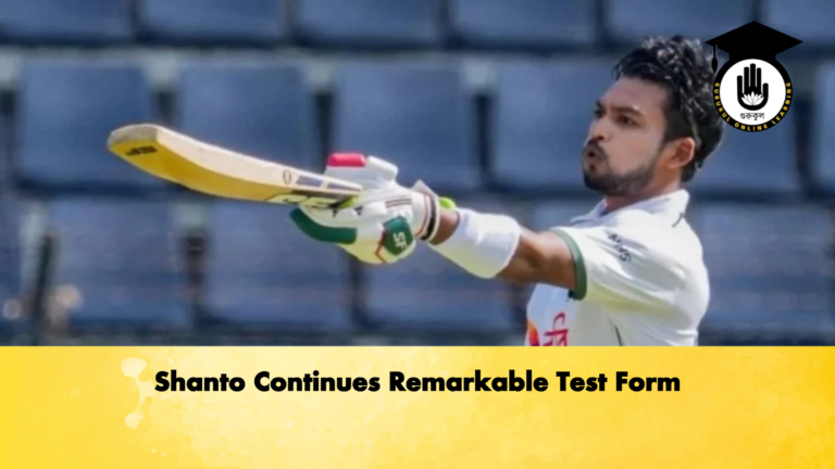 Shanto Continues Remarkable Test Form Cricket Gurukul, GOLN | English